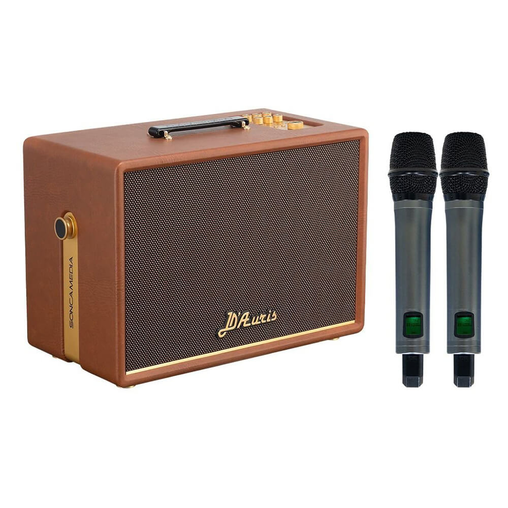 Soncamedia ACNOS D'Auris 300 màu nâu - Loa Karaoke Di Động - Âm thanh thế hệ mới, siêu trầm sạch tiếng